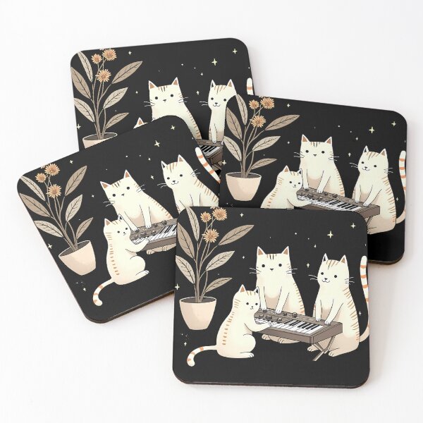 Item preview, Cute Cats and Synthesizer – Musical Cat Illustration designed and sold by tarzbol.
