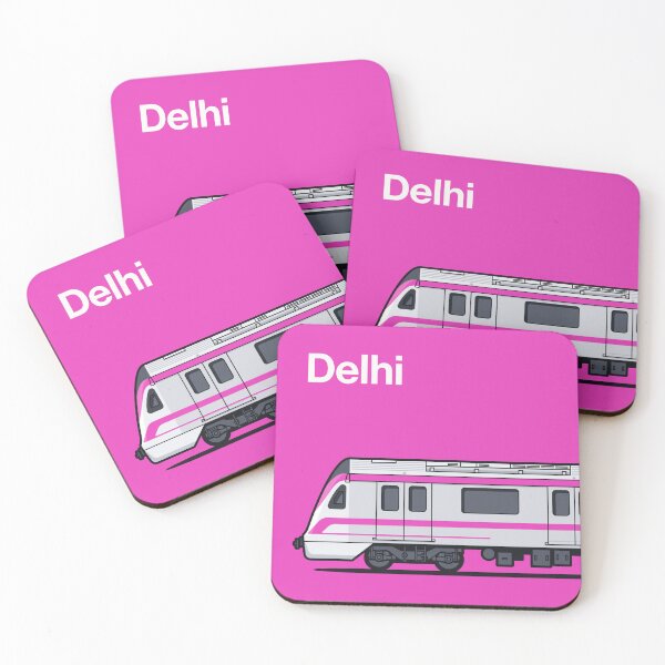 Item preview, Delhi Magenta Line World Train Side India designed and sold by VoodooCircus.
