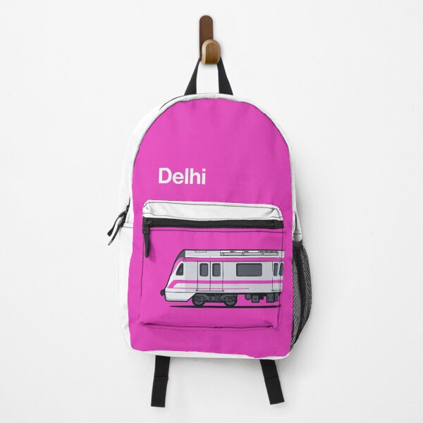 Aperçu de l'œuvre Delhi Magenta Line World Train Side India créée et vendue par VoodooCircus.