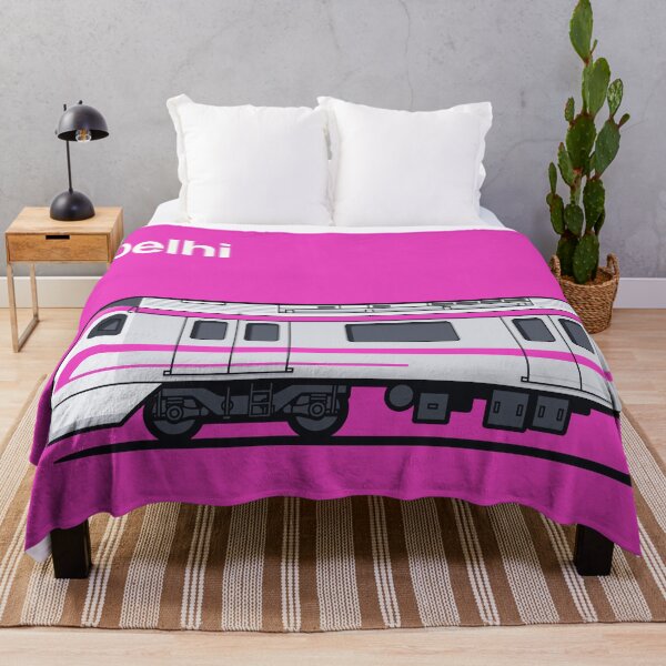 Item preview, Delhi Magenta Line World Train Side India designed and sold by VoodooCircus.