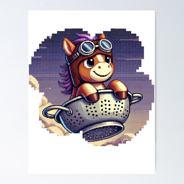Item preview, Flying horse in a colander designed and sold by PixCthulhu.