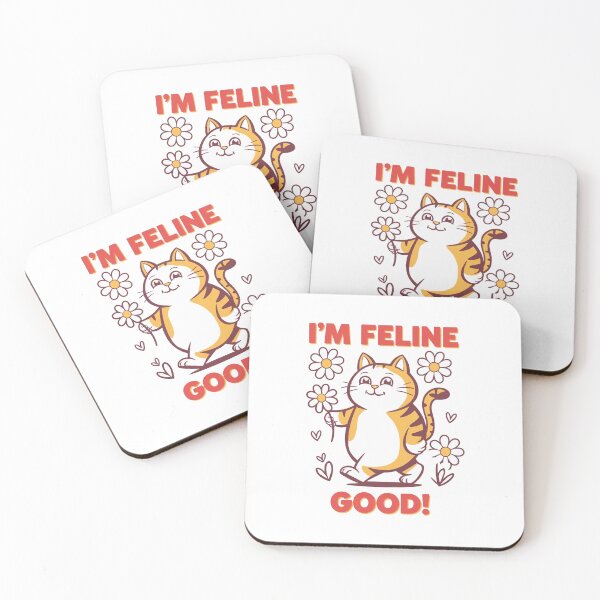 Item preview, feeling good, feline, cat, cute, meme, funnyfits70, Humor, Funny, retro, vintages, funny quotes, animal humor, designed and sold by FunnyFits70.