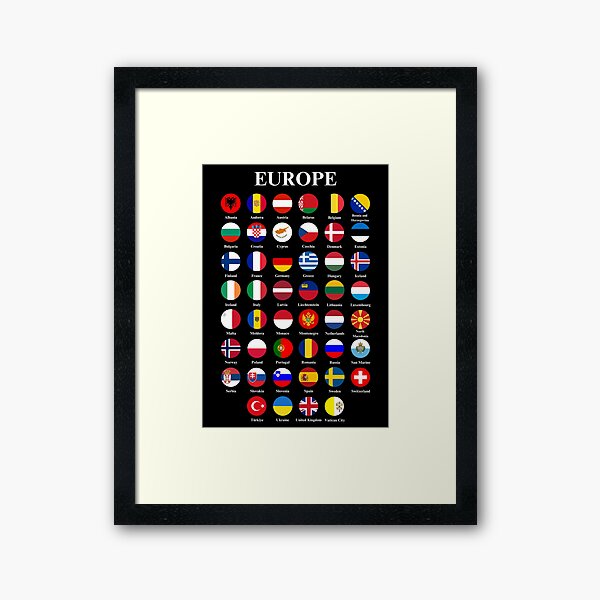 Item preview, Europe Countries Flags with Names designed and sold by USEFULART-Shop.