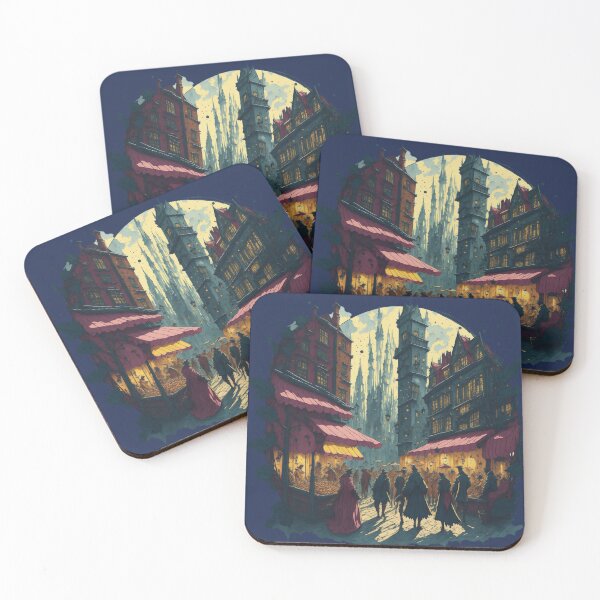 Item preview, Moonlit Market: A Medieval Fantasy Scene designed and sold by Dr-Kane.