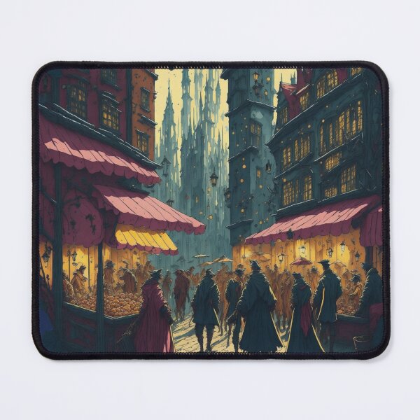 Item preview, Moonlit Market: A Medieval Fantasy Scene designed and sold by Dr-Kane.