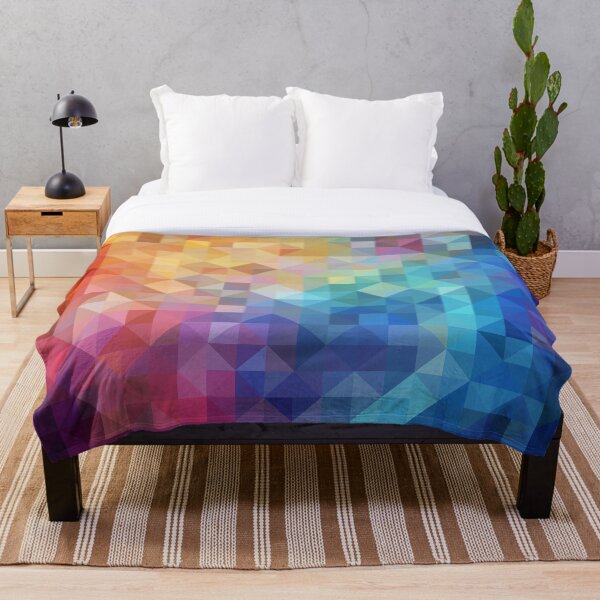 Aperçu de l'œuvre Mosaïque abstraite vibrante aux tons froids et chauds créée et vendue par Patternair.