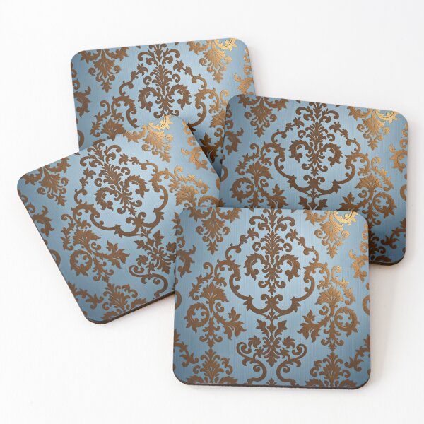 Item preview, Ice Blue Smoky Bronze Ombre Damask designed and sold by DesignsByPrnces.