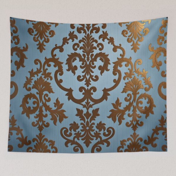 Item preview, Ice Blue Smoky Bronze Ombre Damask designed and sold by DesignsByPrnces.