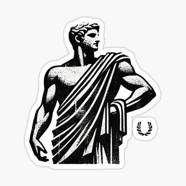 Item preview, Ancient Roman Greek Warrior Statue – Rough Textured Marble Art designed and sold by StoicWayOfLife.