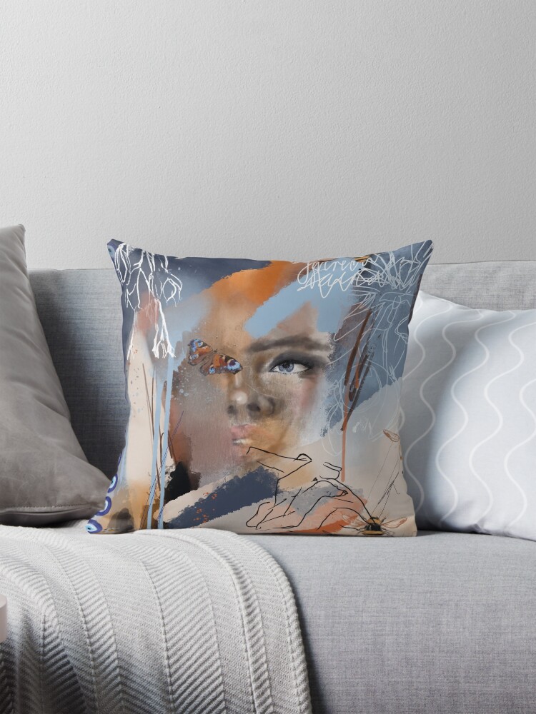 Thumbnail 1 of 4, Pillow, Wings of Psyche designed and sold by Macy-LeighArt.