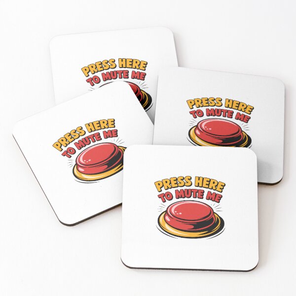Item preview, Press Here to Mute Me – Funny Red Button designed and sold by boboodesigns.