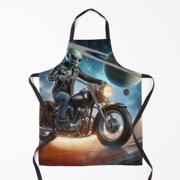 Item preview, Alien in leather jacket riding a classic motorcycle designed and sold by Dogandesighn.