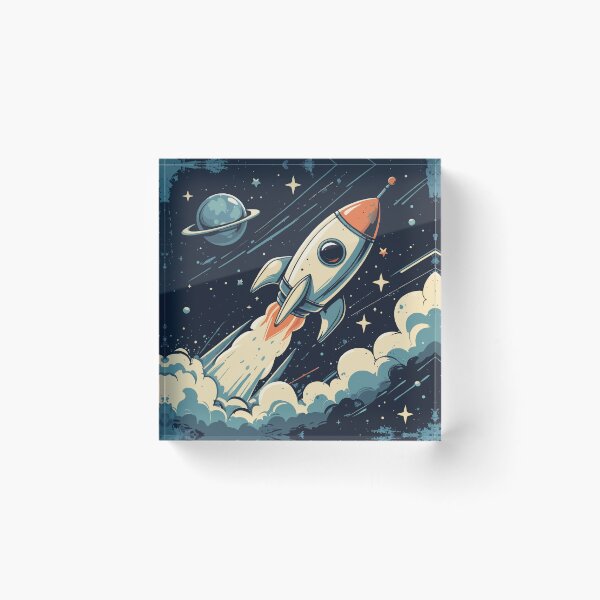Item preview, Space Exploration – Vintage-Inspired Rocket Illustration designed and sold by Moss and Moon Studio.
