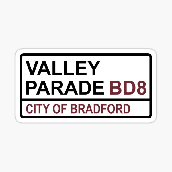 Item preview, Bradford City Valley Parade Iconic Street Sign designed and sold by DelfDesign.