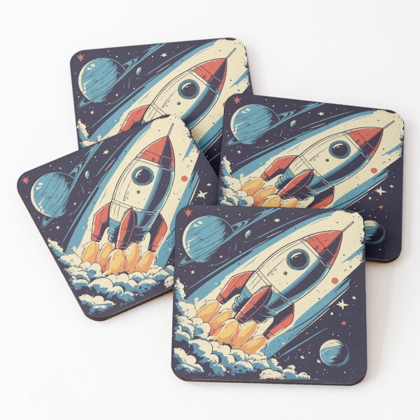 Item preview, Distressed Retro Rocket – Grunge Space Travel Art designed and sold by Moss and Moon Studio.