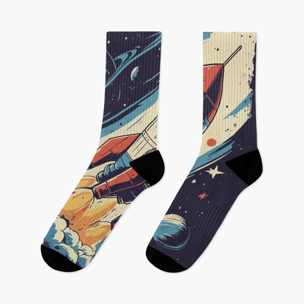 Item preview, Distressed Retro Rocket – Grunge Space Travel Art designed and sold by Moss and Moon Studio.
