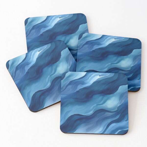 Item preview, Dark Blue Watercolor Waves designed and sold by DigitaICraft.