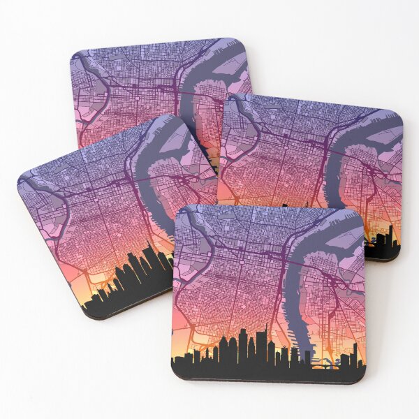 Item preview, Philadelphia Pennsylvania Skyline Map designed and sold by ArtPrints.