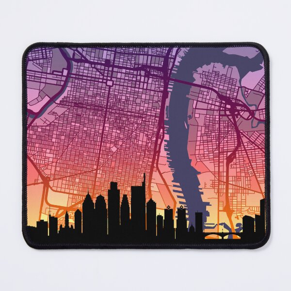 Item preview, Philadelphia Pennsylvania Skyline Map designed and sold by ArtPrints.