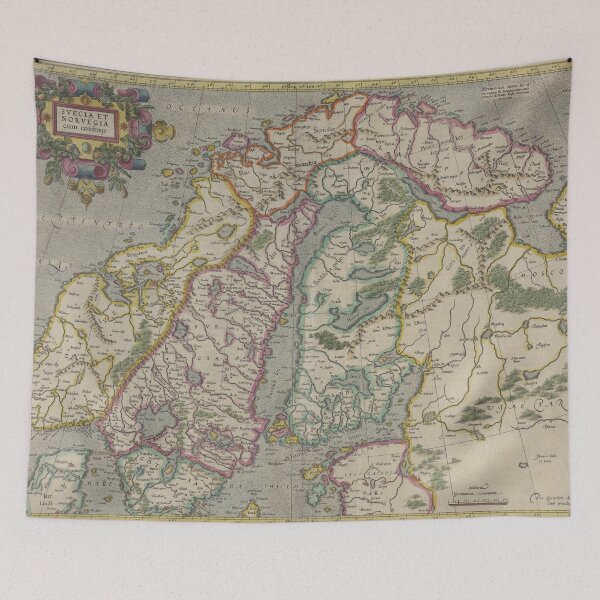 Item preview, Old map of Scandinavia designed and sold by AuroraSalmon.