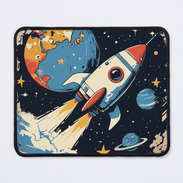 Item preview, Space Exploration – Vintage-Inspired Rocket Illustration designed and sold by Moss and Moon Studio.