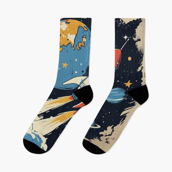 Item preview, Space Exploration – Vintage-Inspired Rocket Illustration designed and sold by Moss and Moon Studio.