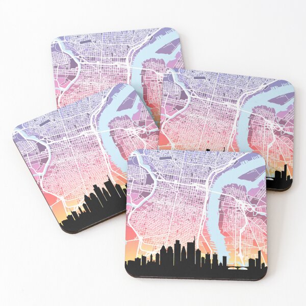 Item preview, Philadelphia Pennsylvania Skyline Map designed and sold by ArtPrints.