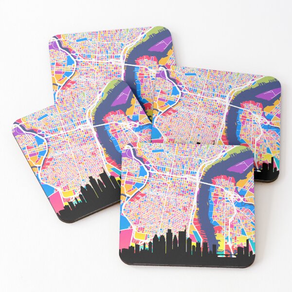 Item preview, Philadelphia Pennsylvania Skyline Map designed and sold by ArtPrints.
