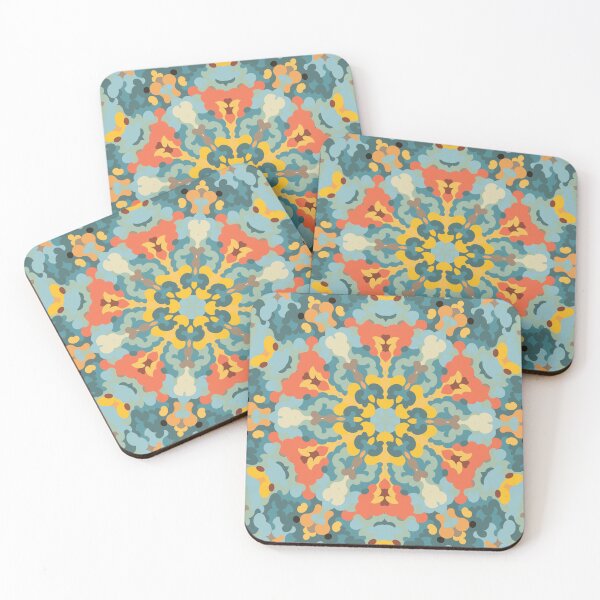 Item preview, Retro Mandala Blue Orange and Yellow designed and sold by WormholeOrbital.