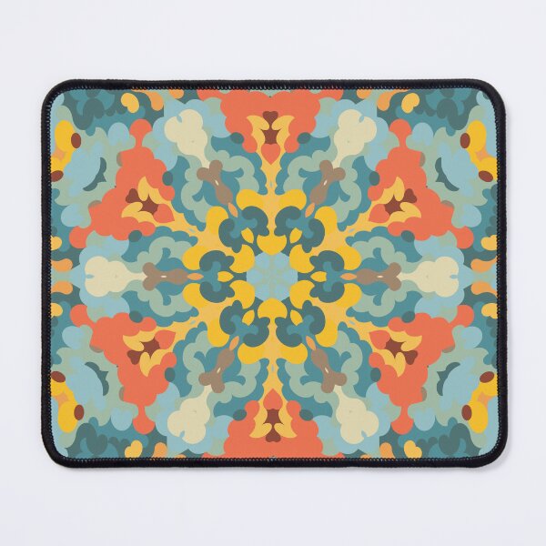 Item preview, Retro Mandala Blue Orange and Yellow designed and sold by WormholeOrbital.