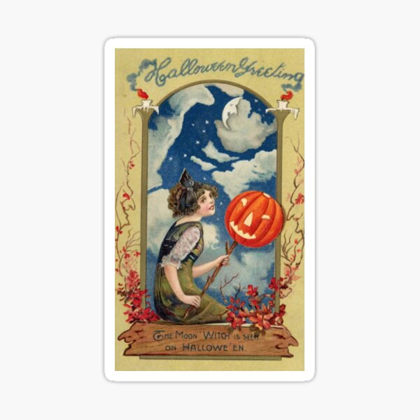 Item preview, Early 1900s Vintage Halloween Postcard Image.  designed and sold by Nostalgia Tees, Stickers, Art & More.