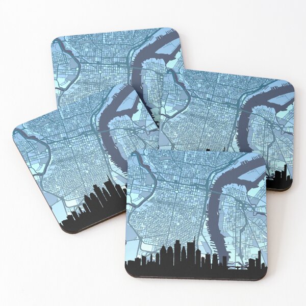 Item preview, Philadelphia Pennsylvania Skyline Map designed and sold by ArtPrints.