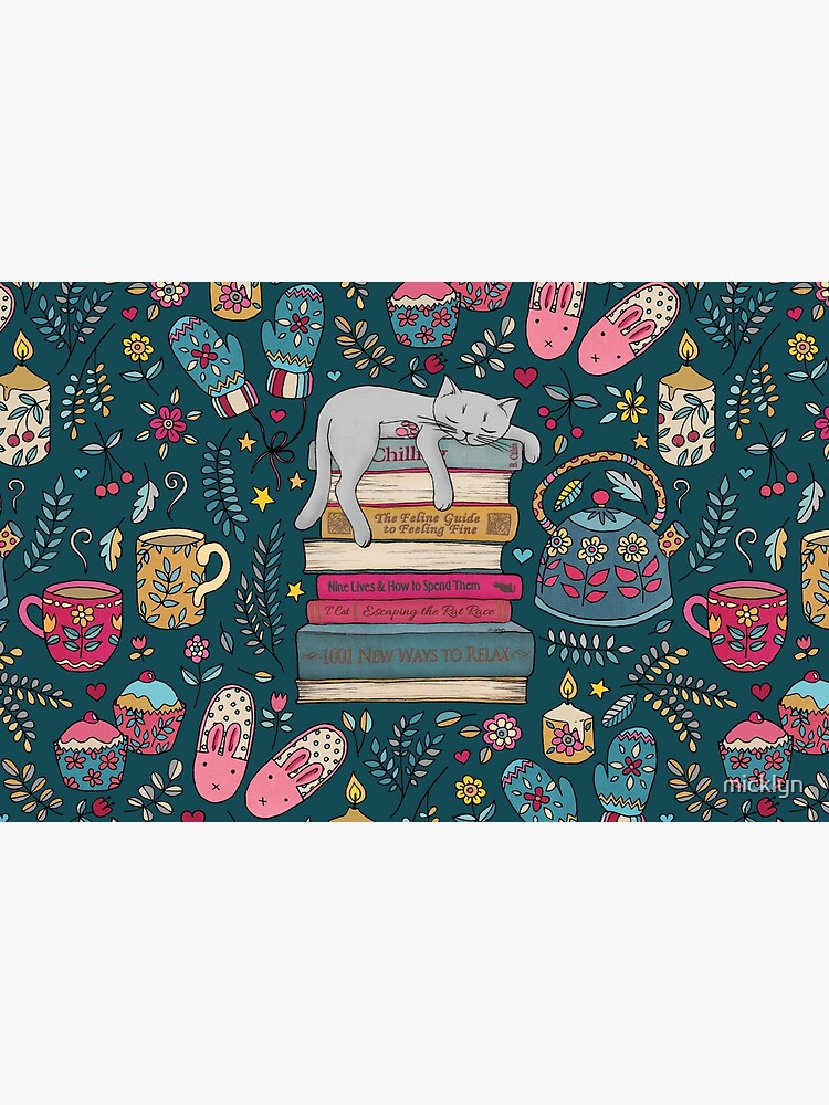 Thumbnail 4 of 4, Zipper Pouch, How to Hygge Like a Cat designed and sold by micklyn.