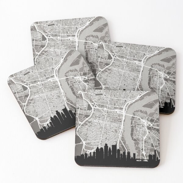 Item preview, Philadelphia Pennsylvania Skyline Map designed and sold by ArtPrints.