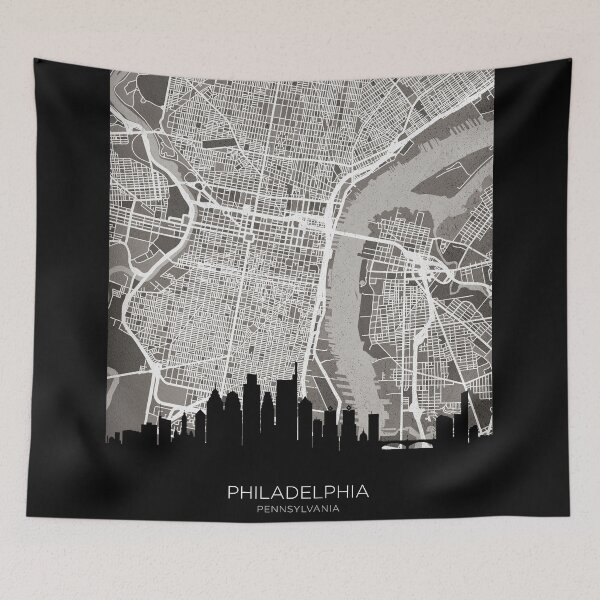 Item preview, Philadelphia Pennsylvania Skyline Map designed and sold by ArtPrints.