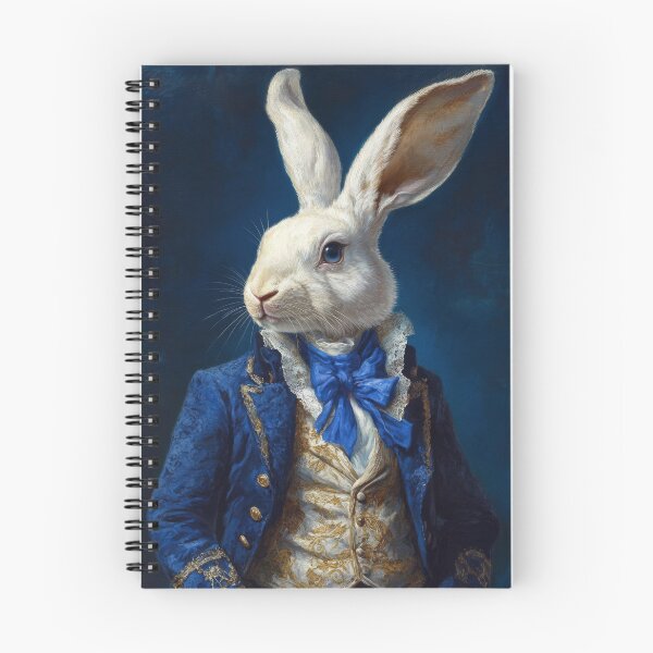 Item preview, A white rabbit in a blue tailcoat designed and sold by Julia Shepeleva.
