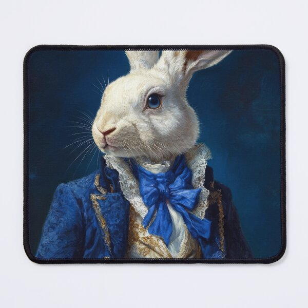 Item preview, A white rabbit in a blue tailcoat designed and sold by Julia Shepeleva.
