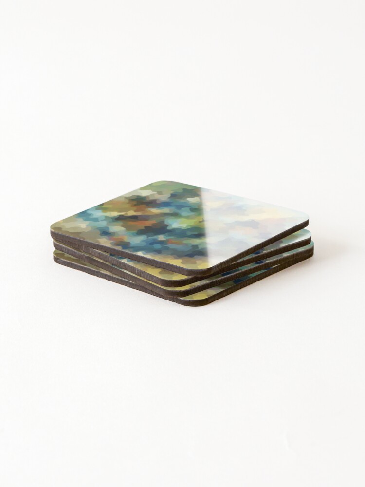 Thumbnail 4 of 5, Coasters (Set of 4), Earthy Tones Abstract Patchwork designed and sold by Patternair.