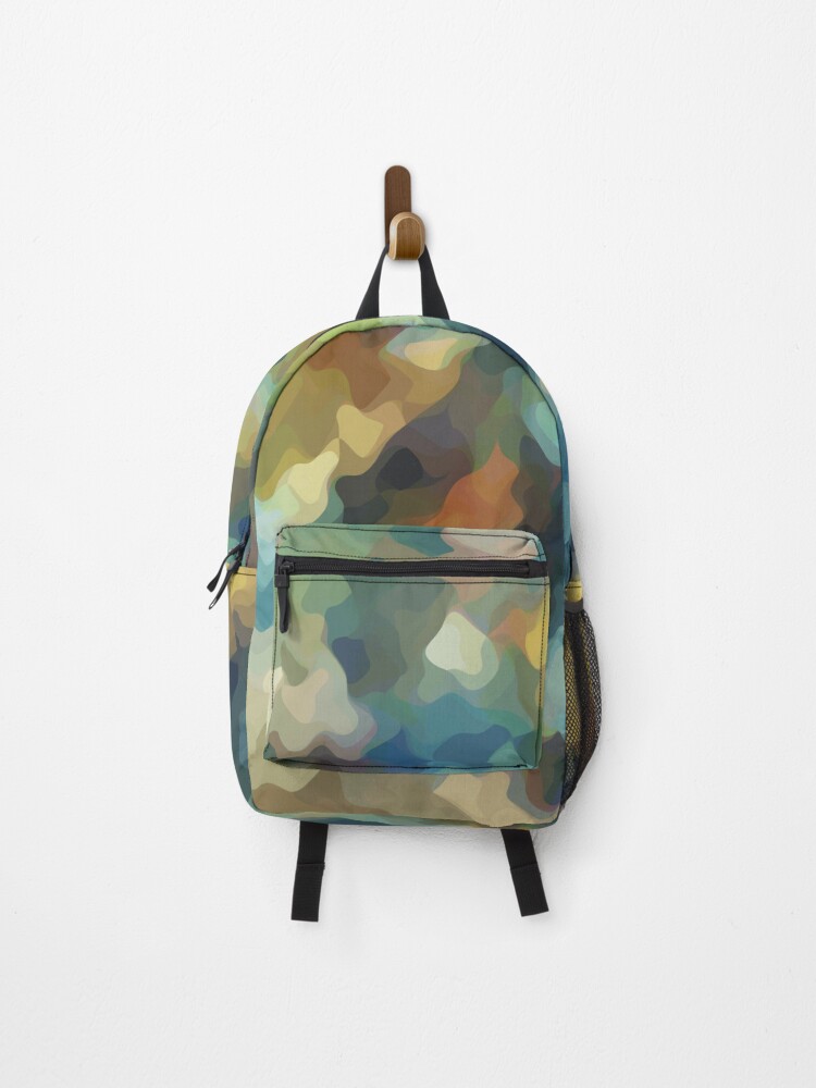 Thumbnail 1 of 3, Backpack, Earthy Tones Abstract Patchwork designed and sold by Patternair.