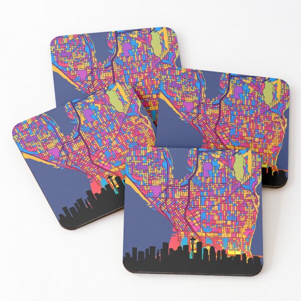Item preview, Seattle Washington Skyline Map designed and sold by ArtPrints.