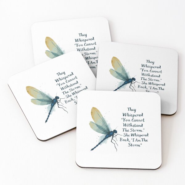Item preview, They Whispered, "You Cannot Withstand The Storm." She Whispered Back, "I Am The Storm" Blue Watercolor Dragonfly 001 designed and sold by TeesYouWant.