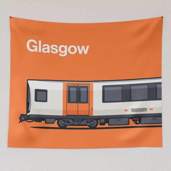Item preview, Glasgow 3rd Gen Orange World Train Side Scotland designed and sold by VoodooCircus.