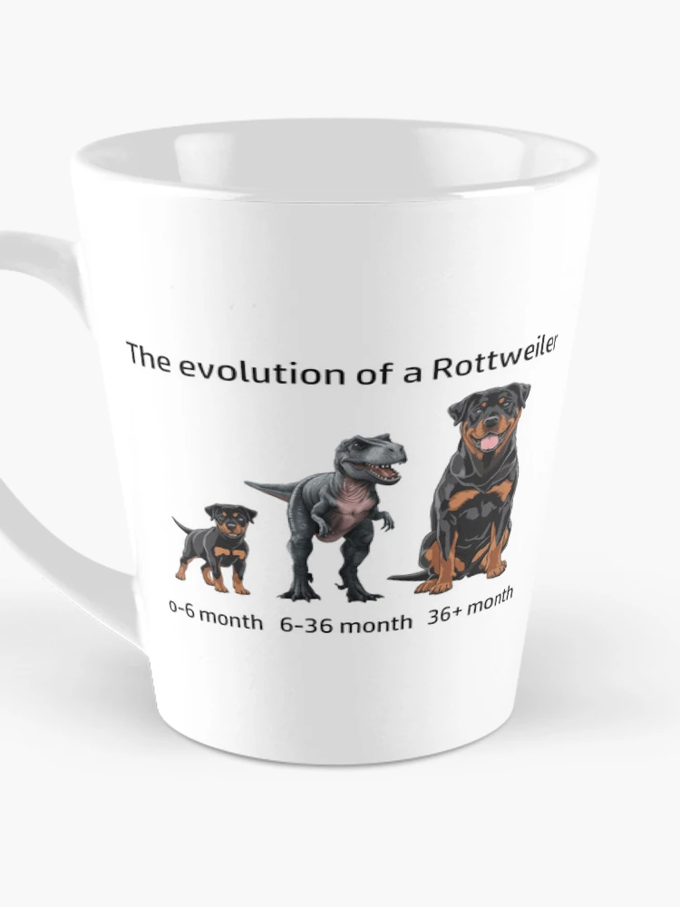 Thumbnail 3 von 4, Kaffeebecher, Die Evolution eines Rottweilers designt und verkauft von Ranout.