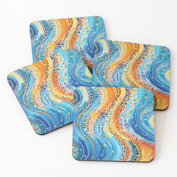 Item preview, Arte de puntos de inspiración aborigen: con ondas de agua y arena designed and sold by GrinGalore.