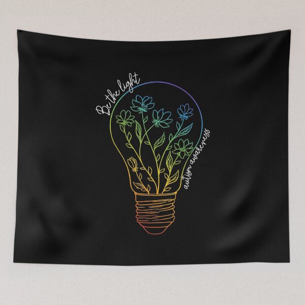 Item preview, Be the Light – Autism Awareness Floral Lightbulb designed and sold by Aredbox.