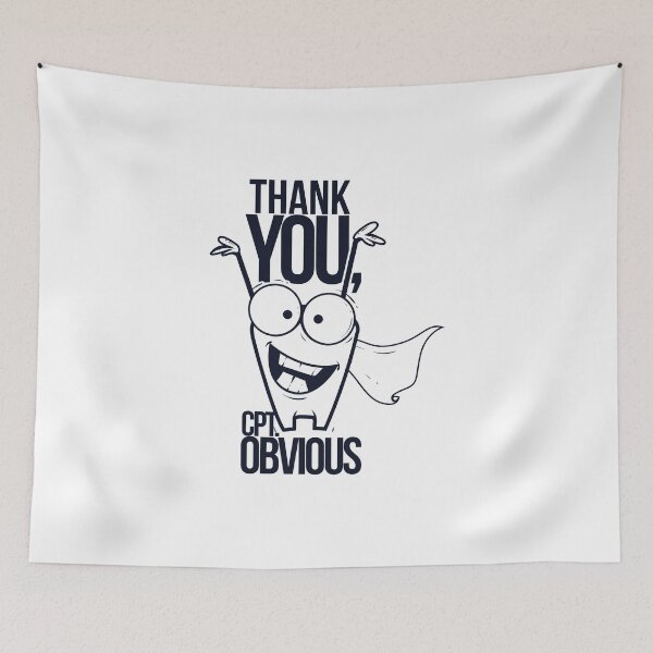 Item preview, Thank You, Cpt. Obvious - Cartoon Gratitude designed and sold by DreamDestiny.