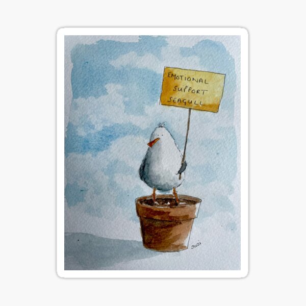 Item preview, Emotional support seagull  designed and sold by SketchingDoctor.
