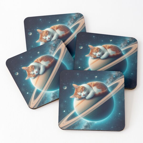 Item preview, Cat sleeping on Saturn in space designed and sold by Dogandesighn.