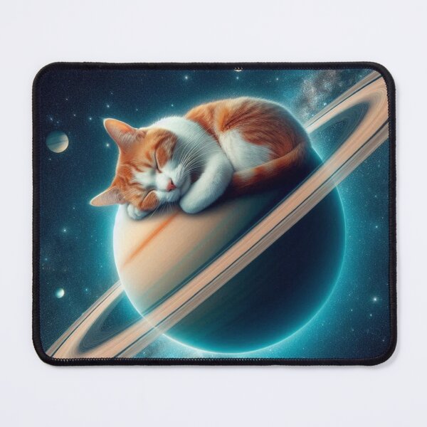 Item preview, Cat sleeping on Saturn in space designed and sold by Dogandesighn.