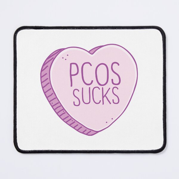 Item preview, PCOS sucks! in pink candy heart designed and sold by jazzydevil.